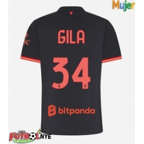 Camiseta AC Milan Mario Gila #34 Tercera Equipación para mujer 2026-27 manga corta